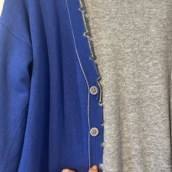 FATE Reversable Distressed Oversized Cardigan Small medium Gray Blue - Picture 11 of 15